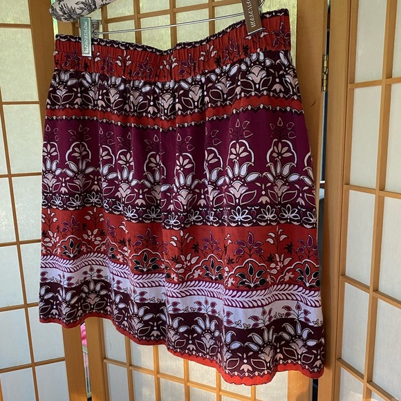 Ann Taylor Loft Linen Blend Batik Floral Print Mini Skirt.SZ M - Picture 8 of 10